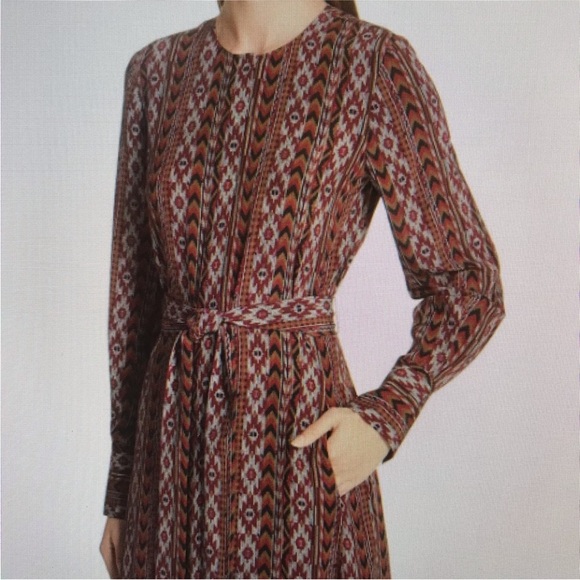 Lafayette 148 New York Coleen 100% Silk Kilim Print Maxi Dress Size 14 - Picture 3 of 8